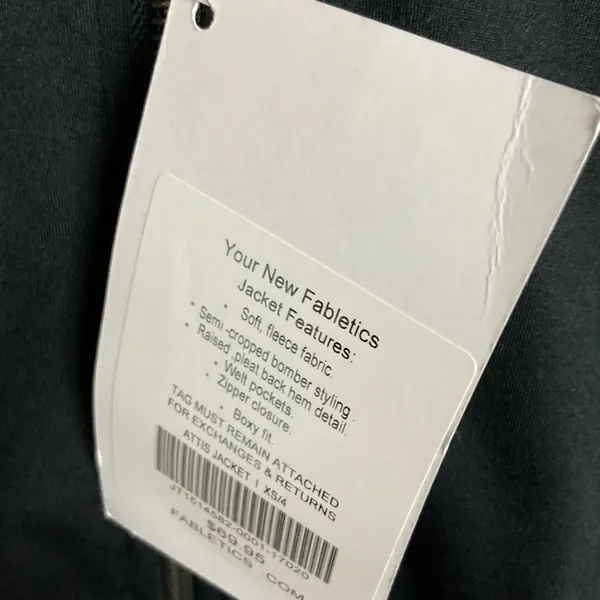 Fabletics Attis Boxy Bomber Jacket‎ Size XS/4 Black New - Image 5