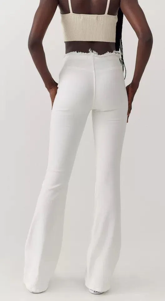 Urban Outfitters White BDG Ruched V-Front Flare Jeans - Image 5
