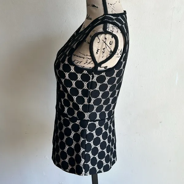 Anthropologie Yellow Bird Sleeveless Polka Dot Peplum Top Size XS - Image 6