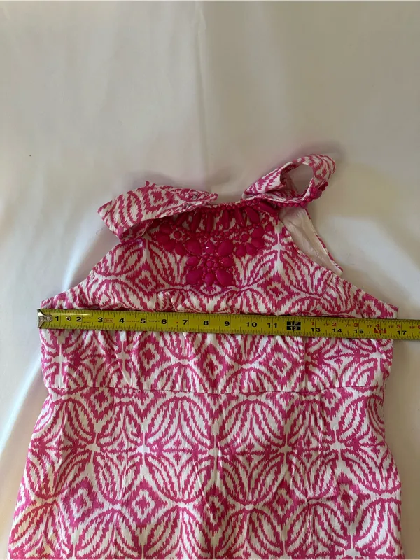 INC International Concepts Pink and White Geometric Sleeveless Dress - Image 3