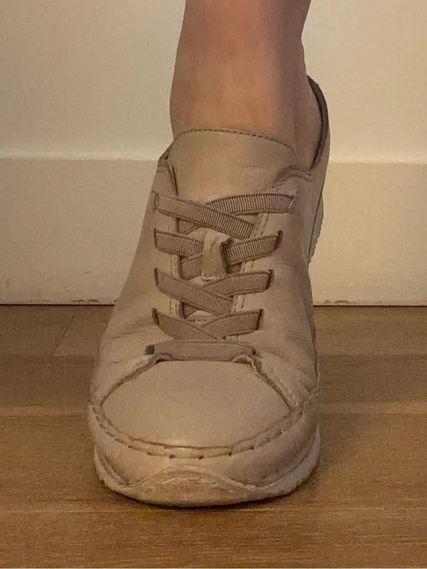 Women's Casual Leather Sneakers - Nude Beige - Image 9