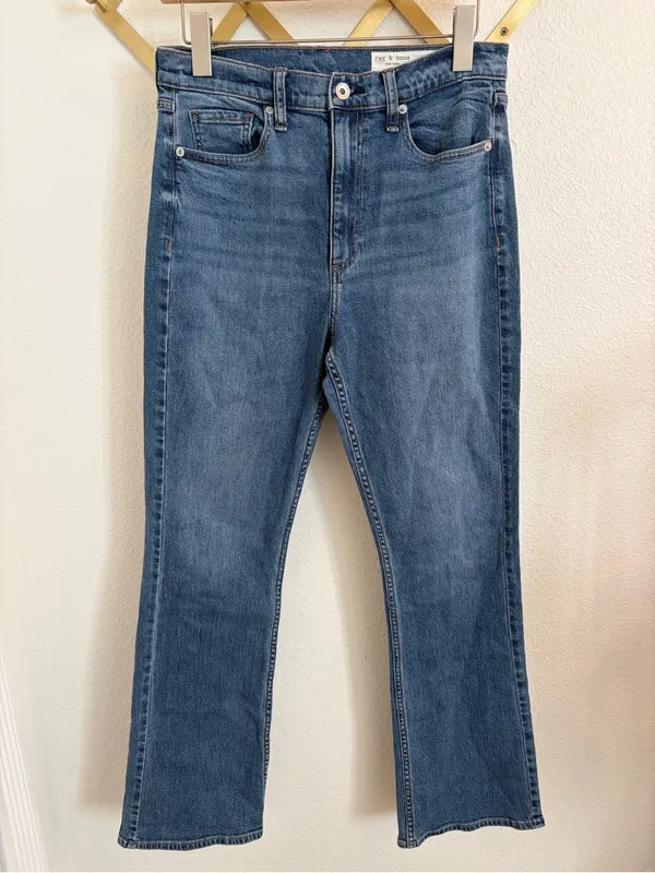 Rag & Bone Piper Mid-Rise Wide Leg bootcut Full Length Jeans 28 - Image 4