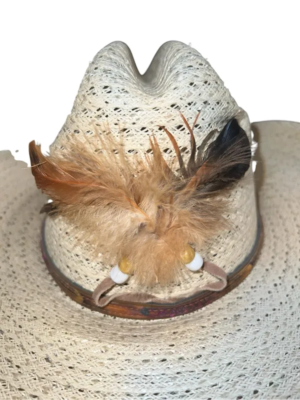Cute natural straw cowgirl hat - Image 4