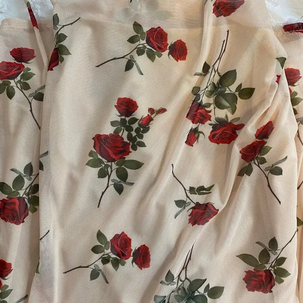 Stitch & Feather Womens Sz Small Maxi Dress Roses Low Back Romantic Feminine - Image 5