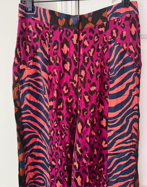 Lowry Farm Pants Farm Rio Mixed Print Wide-Leg Pants, Size S - Image 7