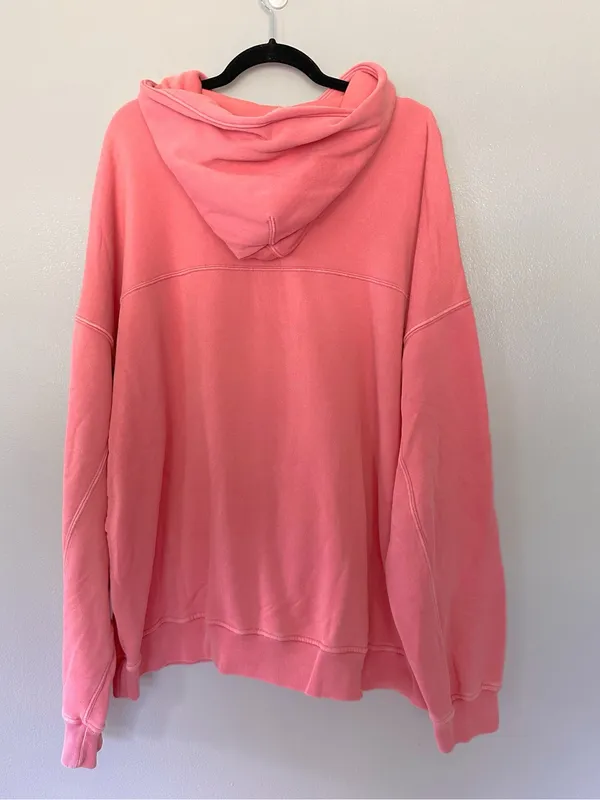 Abercrombie & Fitch Oversized Hoodie Sweatshirt Pink Coral XXL - Image 11
