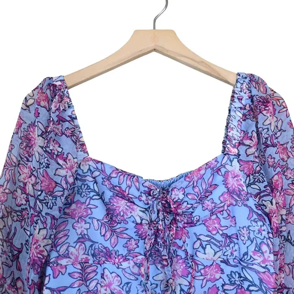 French Connection Womens M Hallie Peplum Halter Top in Placid Blue NEW - Image 4