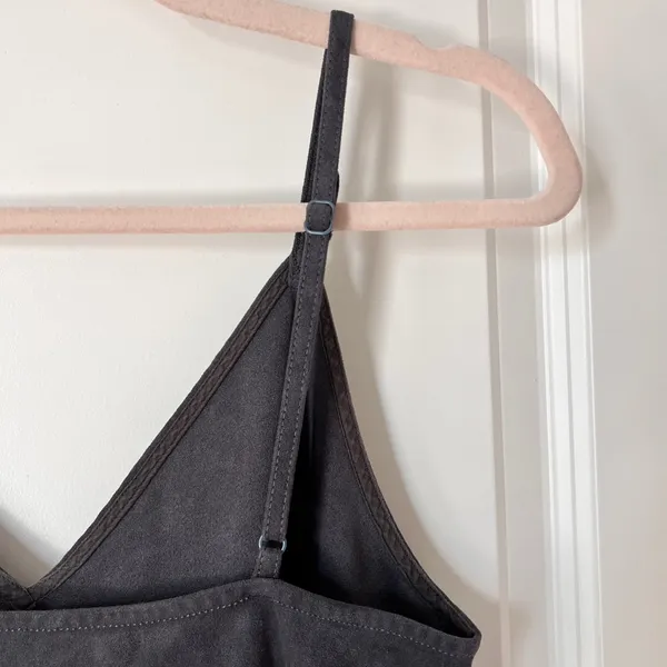 Aritzia Wilfred Gray Vivienne Suede Camisole Slip Mini Dress‎ Women’s Medium - Image 5