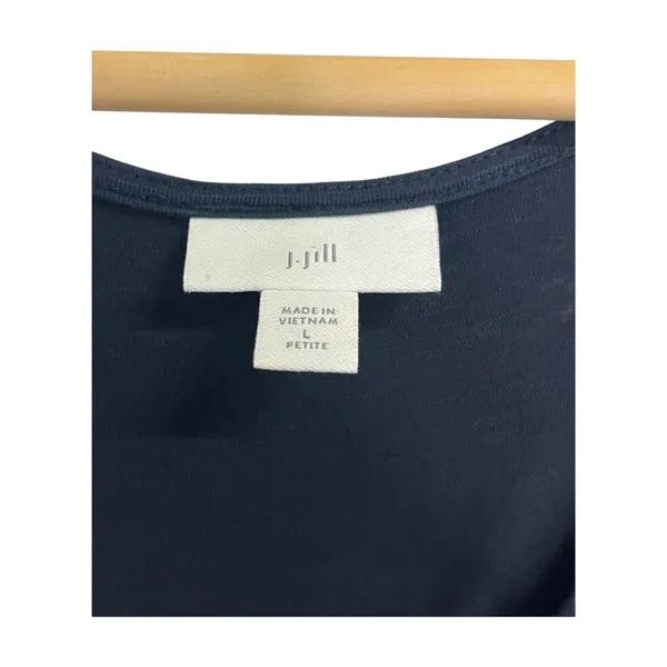 J Jill Midi Dress Womens Large Petite Blue Polka Dot Sleeveless Soft V Neck Boho - Image 3