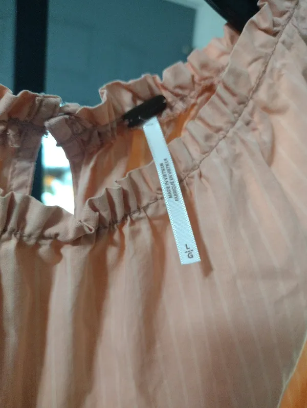 Free people Peach Striped Ruffle Neck Flowy Top - Image 3