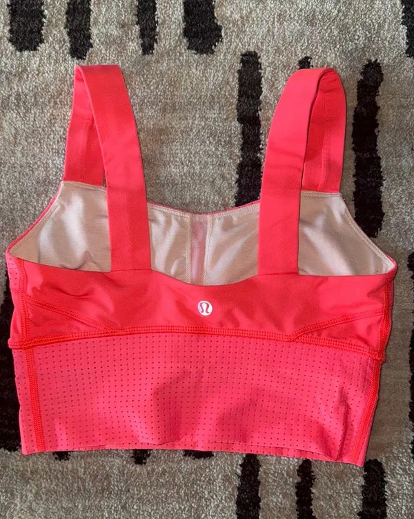 Lululemon Var-City Long Line Bra Electric Coral - Image 2