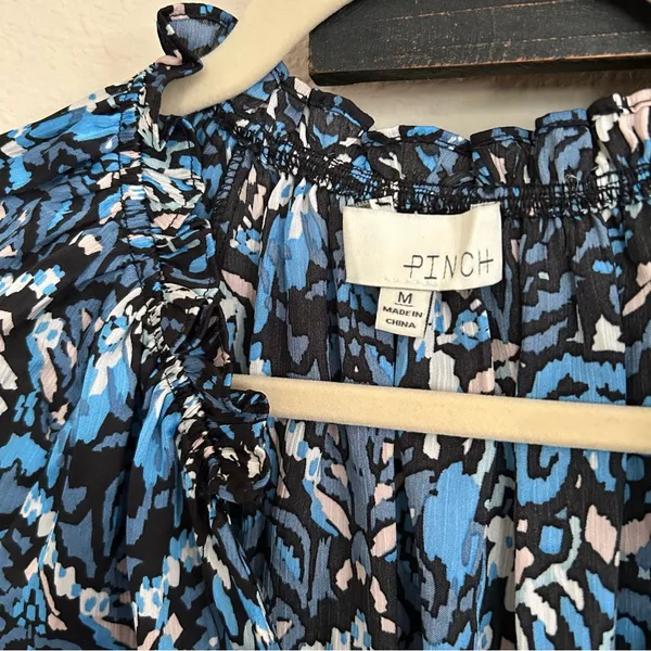 Pinch Blue Graphic Long Sleeve Blouse Size M - Image 2