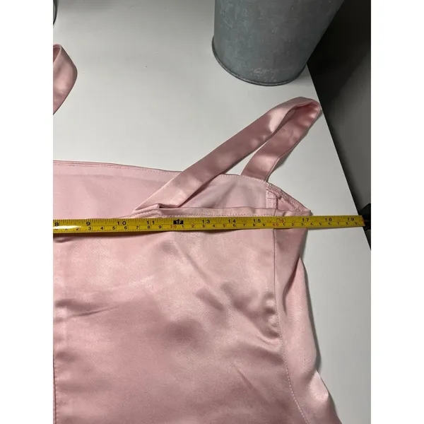 LA Hearts Pink Satin‎ Cami Mini Dress Square Neck Spaghetti Strap Size M - Image 6
