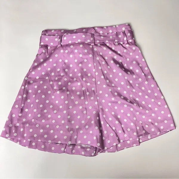 Zara’s Women High Waisted Polka Dot Paper Bag Belted Style Shorts Sz S - Image 9