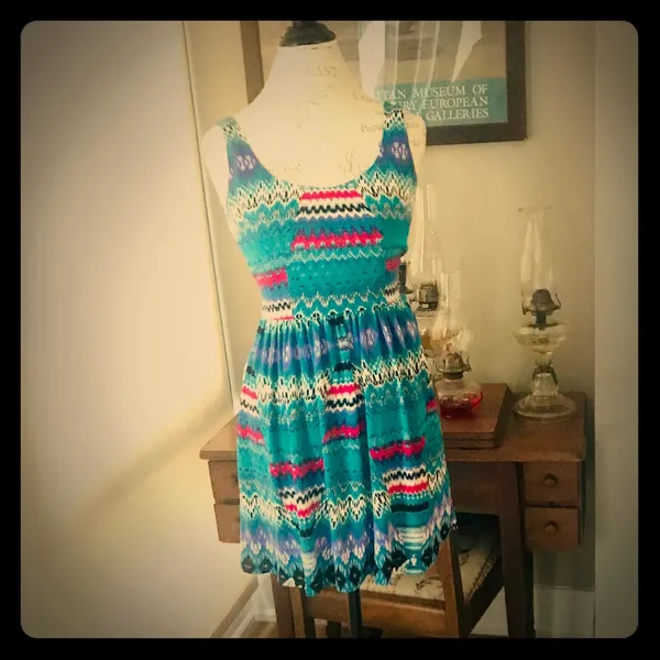 Dolce Vita Blue Multicolored Dress Sz XS - Image 2