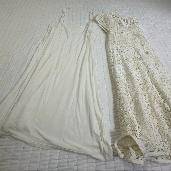 Free People Holy Mountain Mini Floral Crochet Dress Ivory Cottagecore Coquette - Image 14