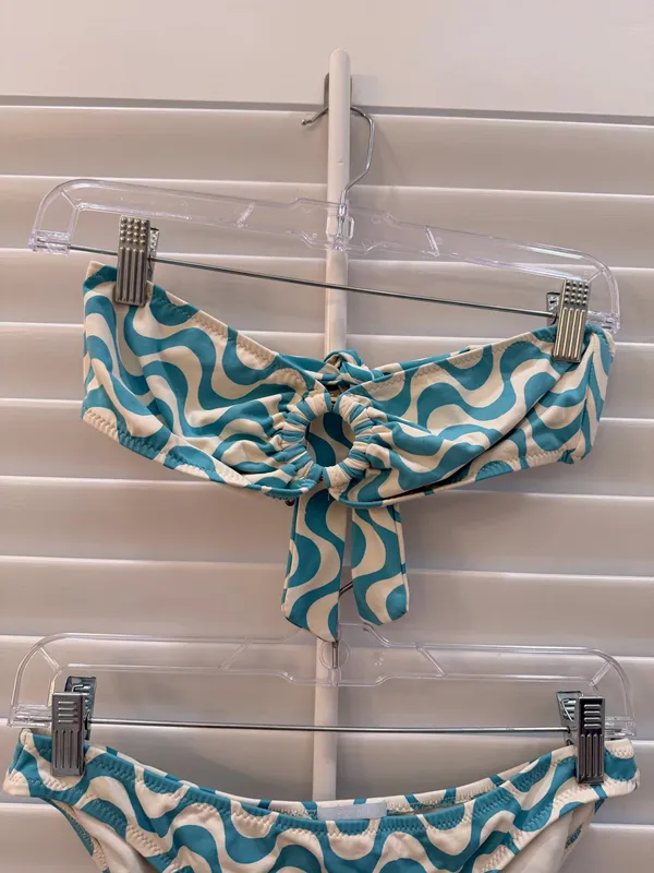 Eberjey Blue Ivory Wave Print Bikini Set Medium - Image 2