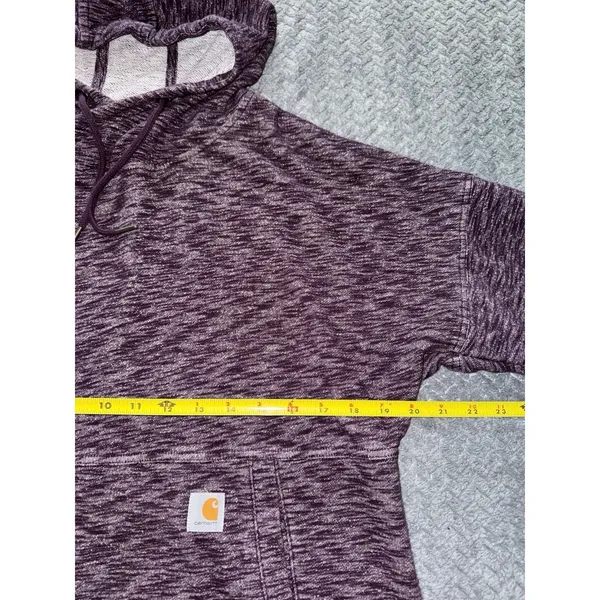 Carhartt Womens Hooded Newberry Maroon Pullover‎ Sweatshirt Relaxed Size Medium - Image 6