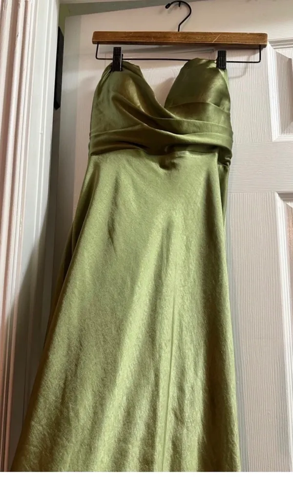 Billy J Valerie Olive Strapless Maxi Dress - Image 5