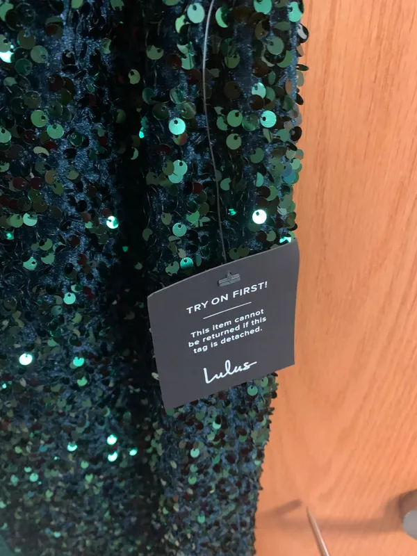 Lulus Everlasting Radiance Emerald Sequin Strapless Feather Maxi Dress - Image 5