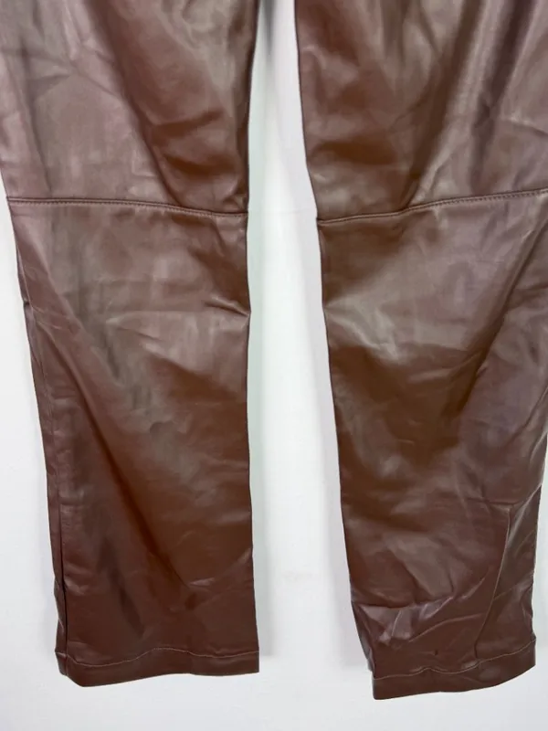 NWT Revice Denim 909 High Street Faux Leather Pants Cognac Brown Size 29 NEW - Image 10