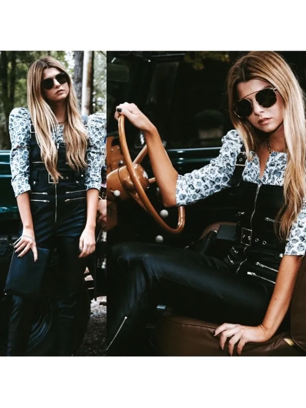 WeWoreWhat Vegan Leather‎ Moto Overalls Zipper Black XS NWT - Image 11