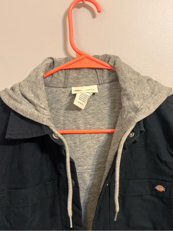 Dickies Crafted for Women Black Hooded Workwear Utility Jacket Size S - Image 6