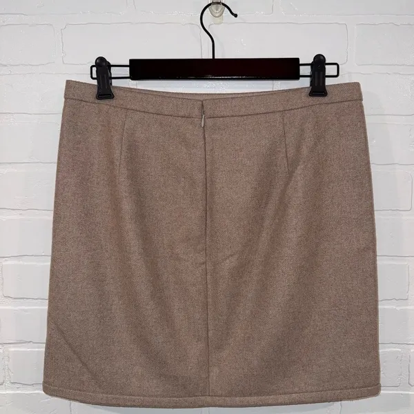 J. Crew Wool Viscose Blend Women’s Taupe Knit Mini Skirt - Image 8