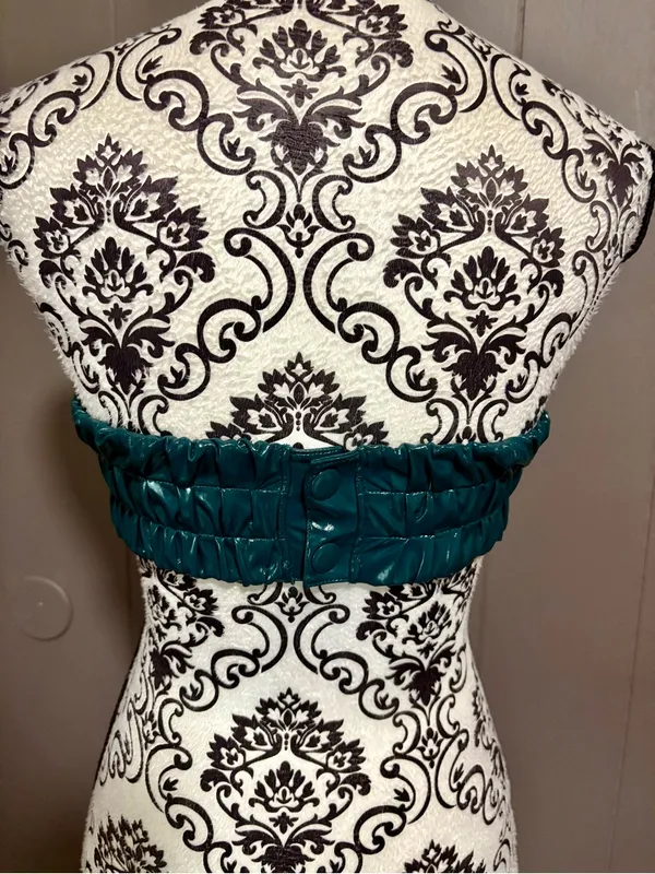 SAVAGE X FENTY Dark Green Faux Leather Bandeau Top - Image 4
