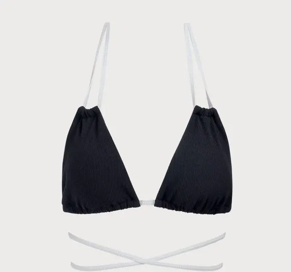 Berlook Contrast Triangle Halter Bikini Top and Contrast Tie Bikini Bottom 43 - Image 9
