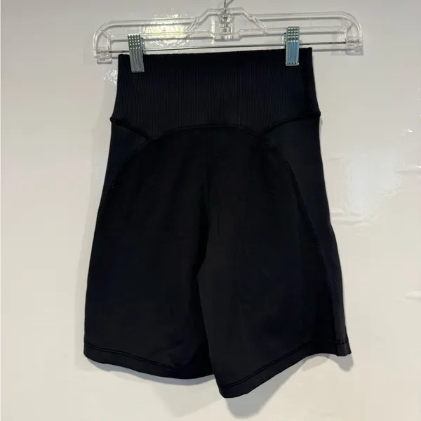 Aerie ribbed Black High-Waisted Shorts‎ - Image 4