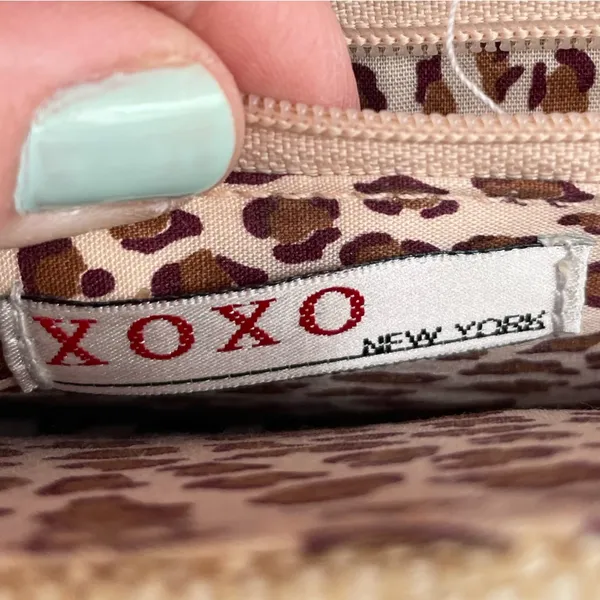 Vintage XOXO Y2K Mini Bag Purse Cotton Jute Fabric Flower Applique Retro 2000s - Image 7