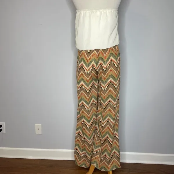 A'Gaci- Strapless Jumpsuit with Off White Top & Multicolor Patterned Pants - Image 3