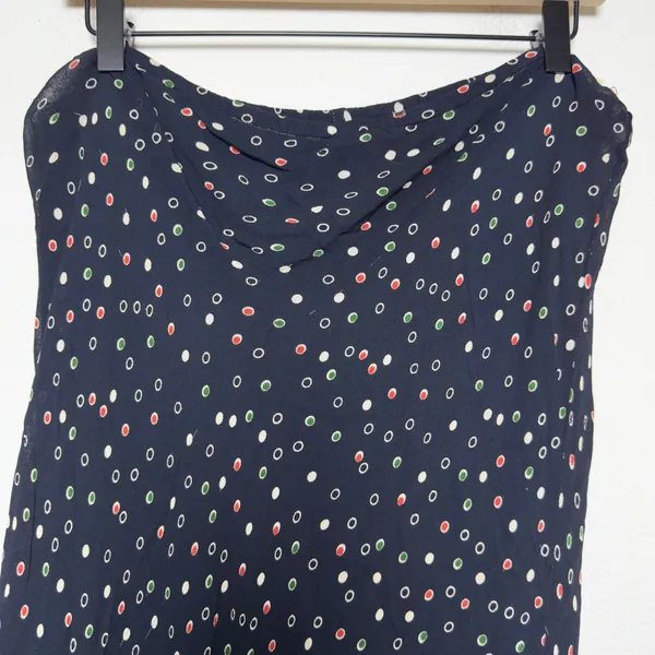 VTG 90s April Cornell Women Whimsigoth Midi‎ Skirt L Black Polka Dot Lace Indie - Image 3