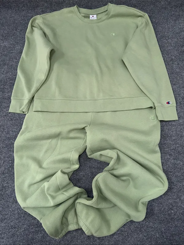 Champion Olive Green Track Sweatshirt and Joggers Set - Image 2