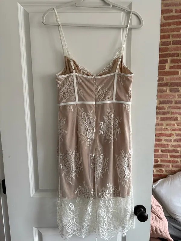 Lulus Lace Midi Dress White - Image 4