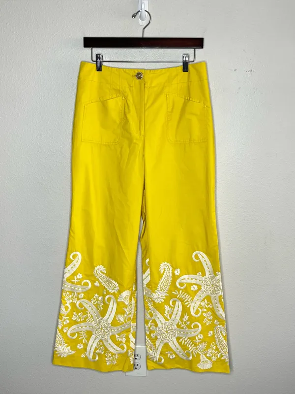 Maeve Tie Front Sleeveless Top & Embroidered Wide Leg Pant Set - Image 8