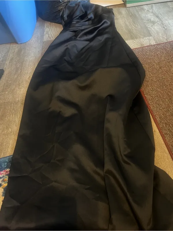 Aqua formal black Maxi dress strapless size 2 - Image 2
