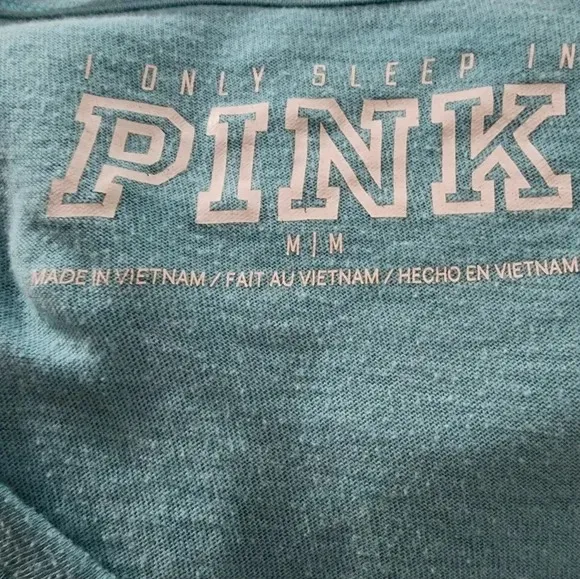 PINK Victoria's Secret Long Sleeve Sleep Shirt - Size Medium, Blue - Image 2