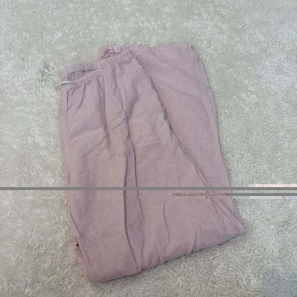 Brandy Melville John Galt Womens Striped Pink Anastasia Pants Linen Costal Preppy College Tomato - Image 2
