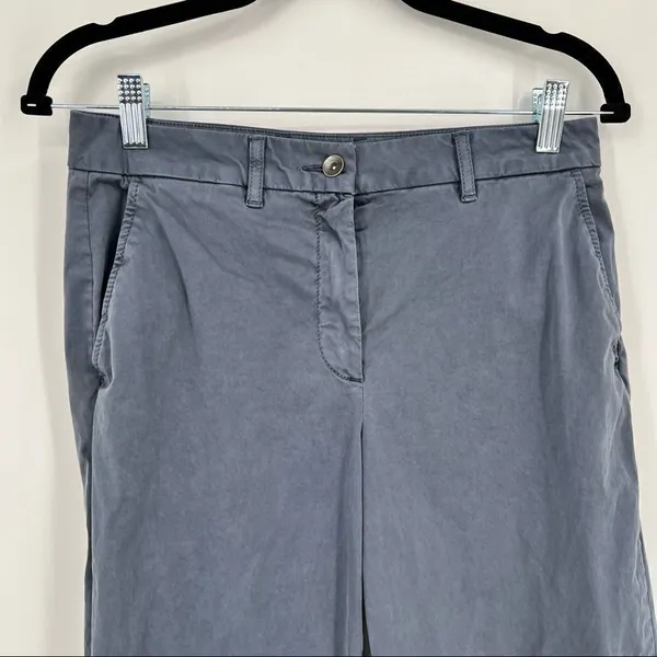 Elizabeth and James Chino Trousers Womens 4 Blue Grey Cropped Wide Leg Minimal - Image 4
