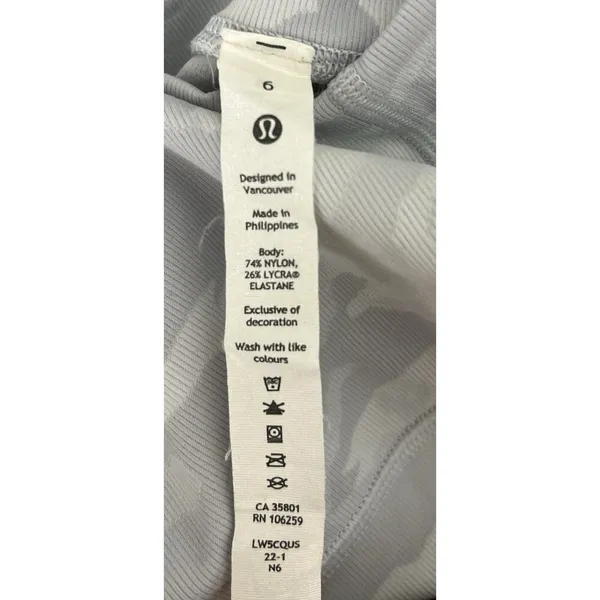 Lululemon Wunder Under High-Rise Tight Sz 6 Incognito Camo Jacquard Alpine White - Image 5