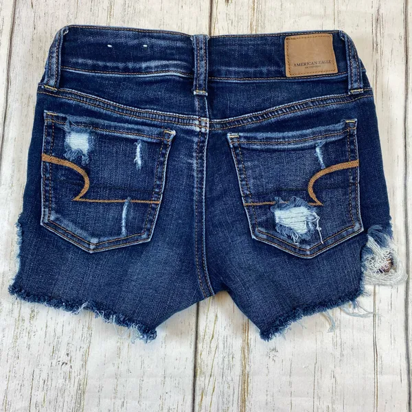 American Eagle Next Level Stretch Distressed Midi Denim Jean Shorts - Image 5