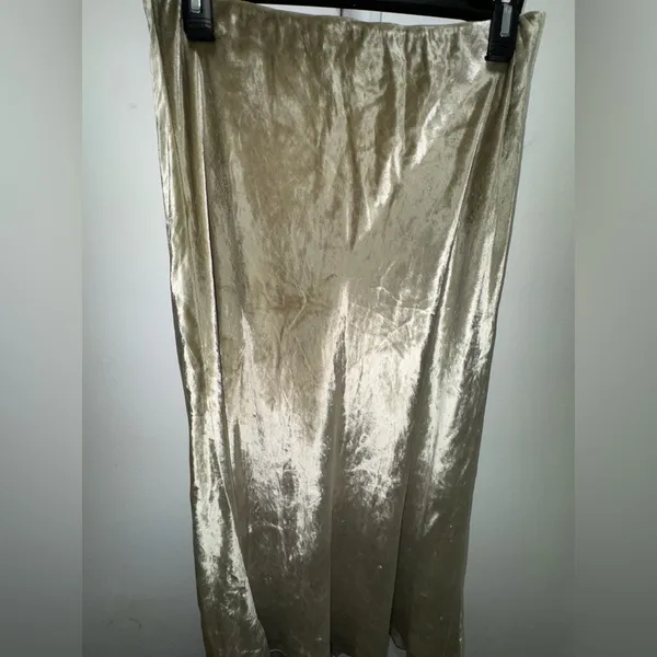 POLO RALPH LAUREN Flared Velvet Midi Skirt in desert slip style Sz 8 - Image 5