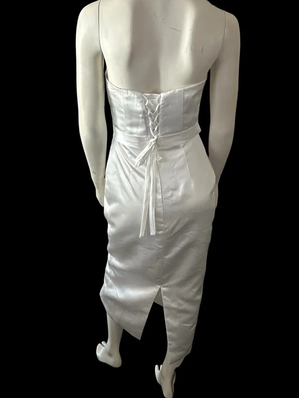 Miss Veil Strapless Fitted Wedding Dress with Removable Bow Train White NWT - Image 5