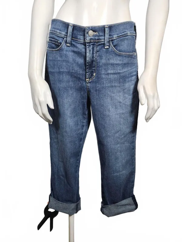 NYDJ Dayla Wide Cuff Capri Heyburn Wash Jeans Size 4 with Lift Tuck Technology - Image 2