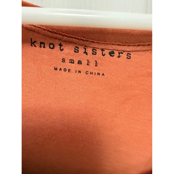 NWT Earthy Rust Orange Boho Fall Cotton Dress Sleeveless Small Knot Sisters - Image 4