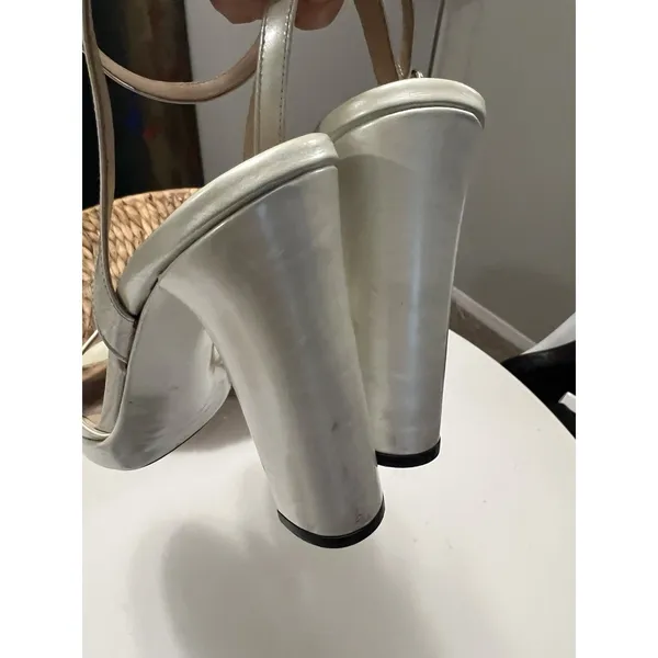 CASADEI Opalescent STRAPPY HEELS SANDALS‎ 37.5 Ankle Strap - Image 11