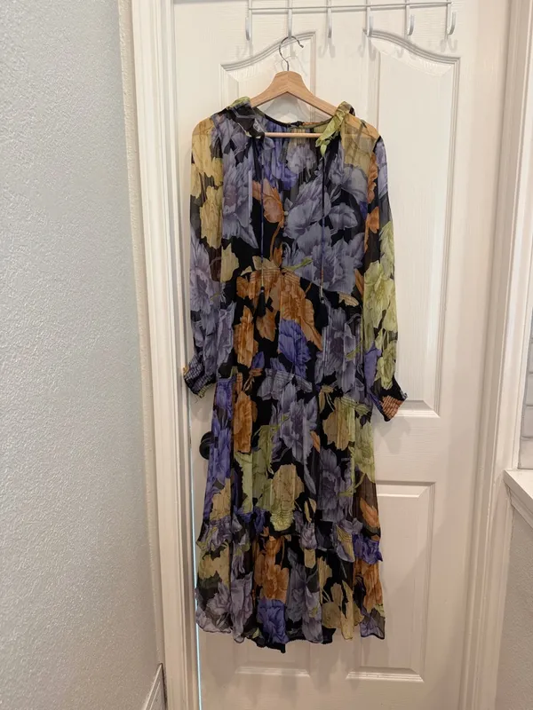 Anthropologie the Marais floral tiered chiffon maxi dress - Image 7