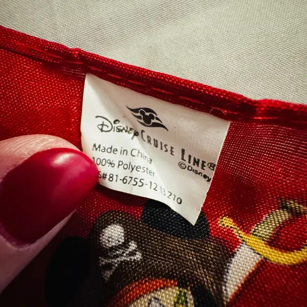 Disney Cruise Line Pirates of the‎ Caribbean Red Bandana Mickey Pirate Scarf - Image 3